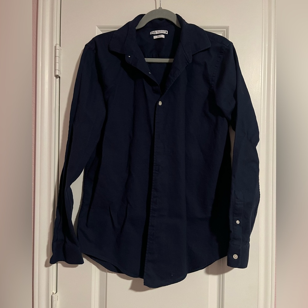 Zara Navy long sleeve shirt